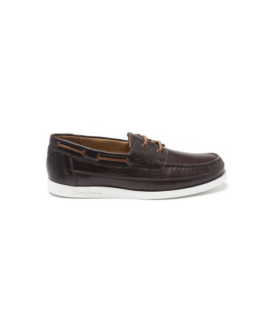 This Season's Boat Shoe, The Lufton, Has All The Traditional Features Of This Classic Design, Updated With A Gommus Rubber Wedge Sole For A More Contemporary Look And Added Comfort. Cut In Distressed, Dark Brown Italian Leather, It Has A Beautifully Worn And Vintage Look, Perfect For This Summer And Many More To Come.