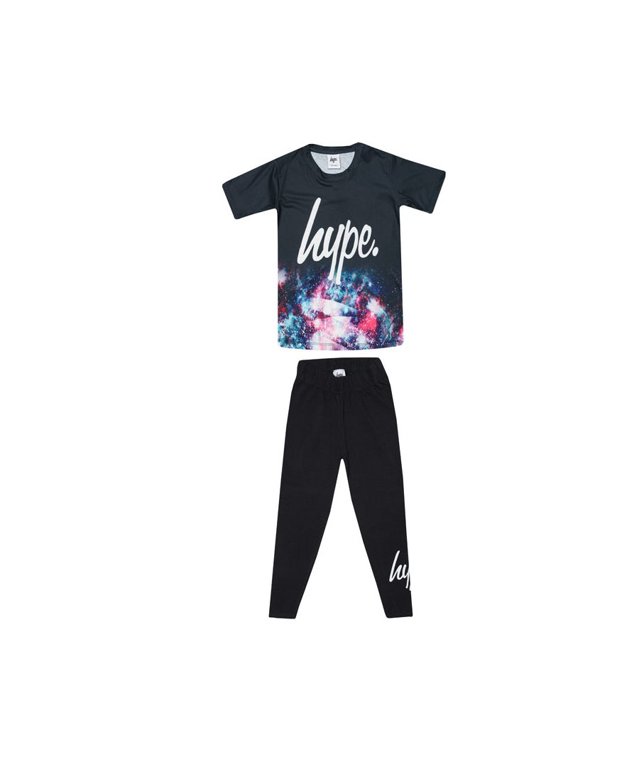 Image for Girl's Hype Junior Space T-Shirt & Legging Set in Black