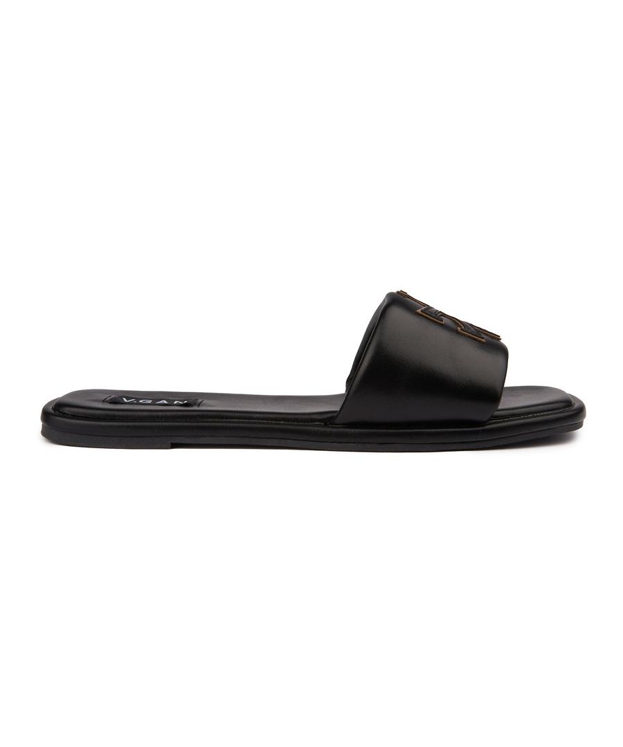 V.gan Womens Vegan Choy Logo Slide Sandals - Black - Size UK 5