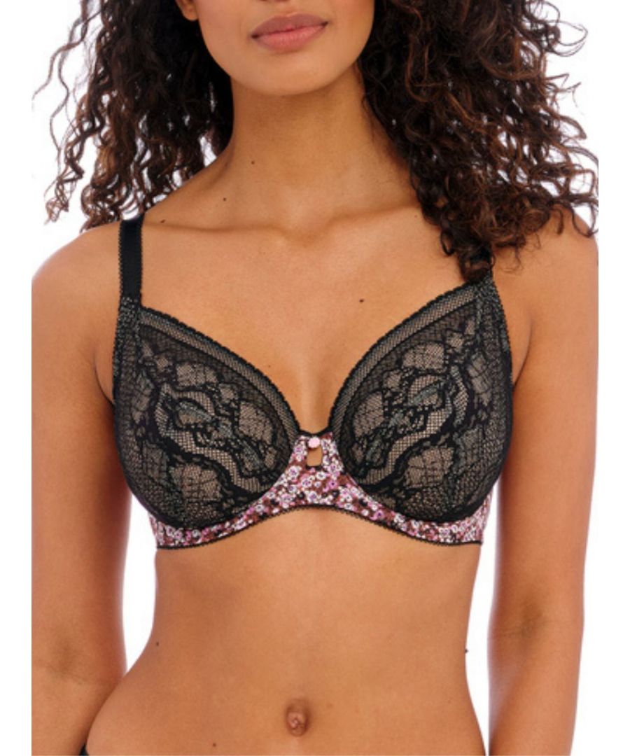 Freya Womens Infinity Fields Plunge Bra - Black Polyamide - Size 32E