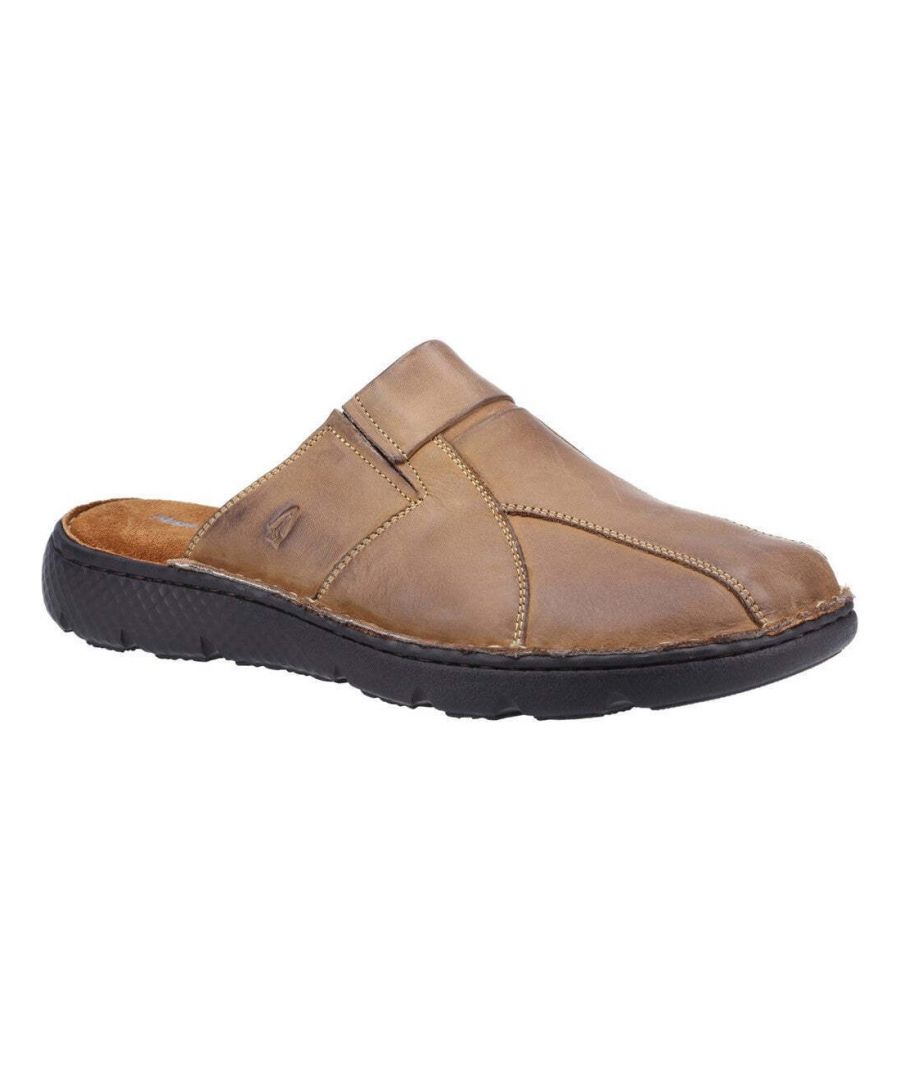 Hush Puppies Heren Carson Leren Muiltjes (Olijf)