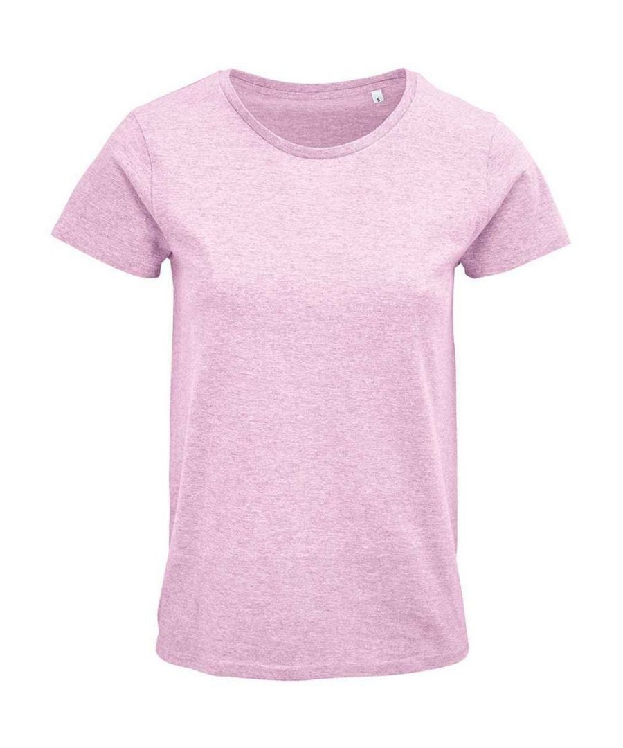 SOLS Womens/Ladies Crusader Heather Organic T-Shirt (Pink) - Size Medium