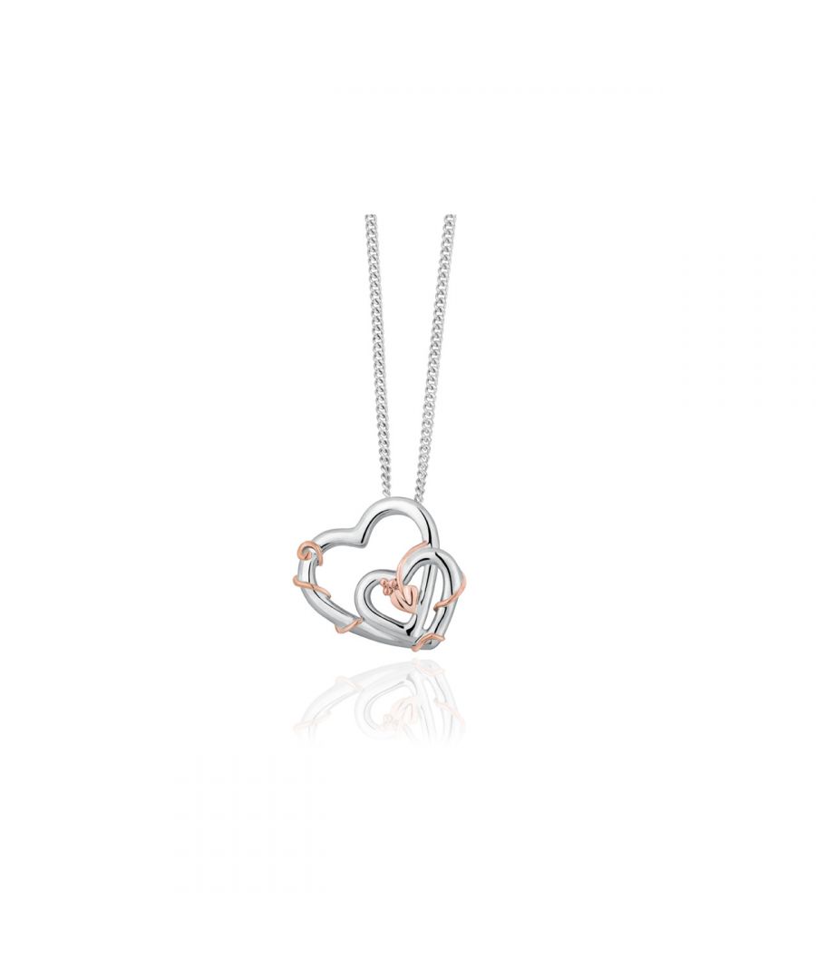 Silver \u0026 Rose Gold Heart of Wales Pendant