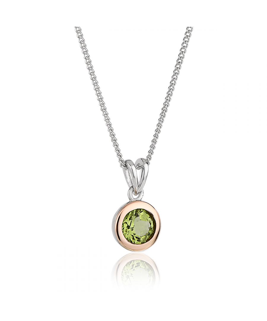 Celebrate that special August birthday with a charming peridot gemstone - richly encased in 9ct Welsh gold and sterling silver in our classic pendant design on a matching chain. This enchanting lime green jewel is a symbol of prosperity and is said to bring the wearer good luck and wealth!