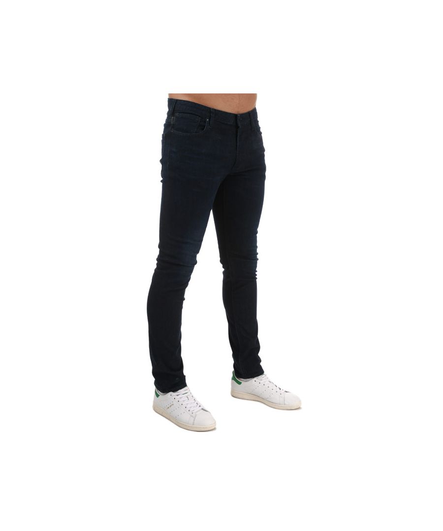 Armani Mens J06 Slim Fit Jeans in Denim - Blue Cotton - Size 38