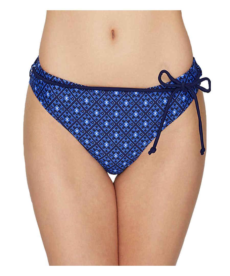 Pour Moi Womens Daydreamer Belted Bikini Brief - Blue Polyamide - Size 2XL