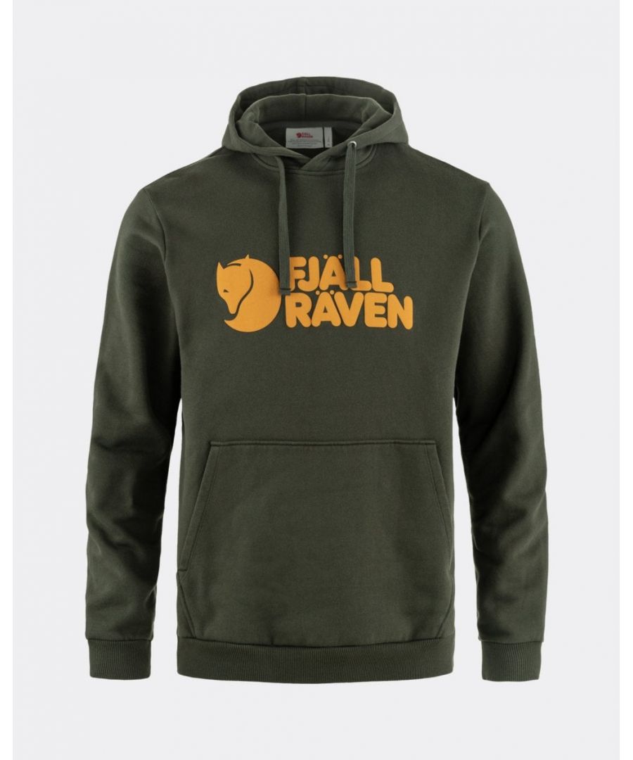 Fjallraven Logo Mens Hoodie - Forest Green - Size Large