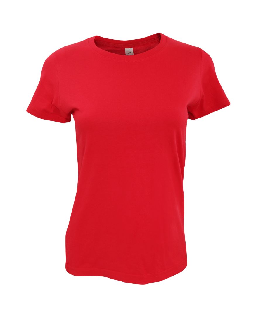 SOLS Womens/Ladies Imperial Heavy Short Sleeve T-Shirt (Red) Cotton - Size Large