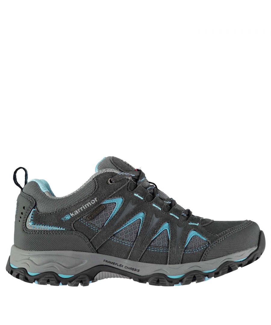 Karrimor  Womens Mount Low Ladies Walking Shoes Waterproof Lace Up Hiking - Multicolour Mesh - Size 7.5