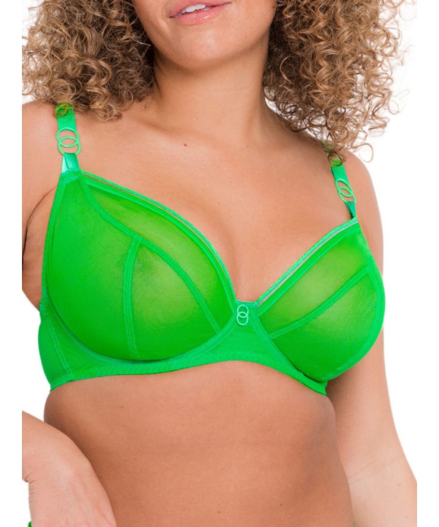 Curvy Kate Womens Lifestyle Plunge Bra - Green Polyamide - Size 34D