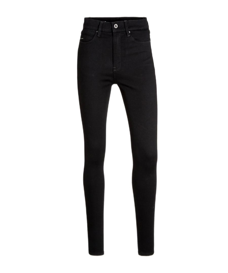 Deze skinny fit jeans voor dames van G-Star RAW is gemaakt van een katoenmix. Het 5-pocket model heeft een hoge taille en heeft een rits- en knoopsluiting.details van deze jeans:•  stijlnaam: Shape Skinny•  5-pocket