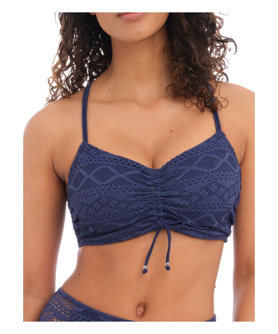 Freya Womens Sundance Bralette Bikini Top - Blue Nylon - Size 32FF