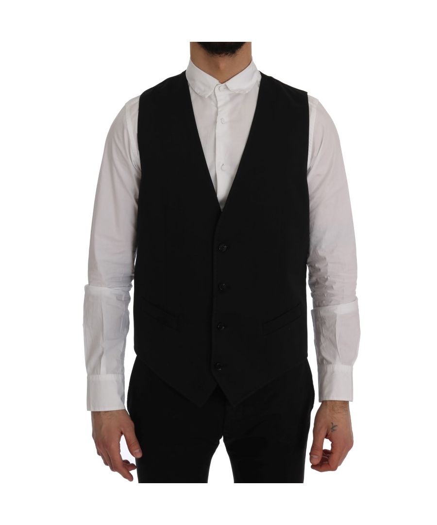 Image for Dolce & Gabbana Black STAFF Cotton Vest