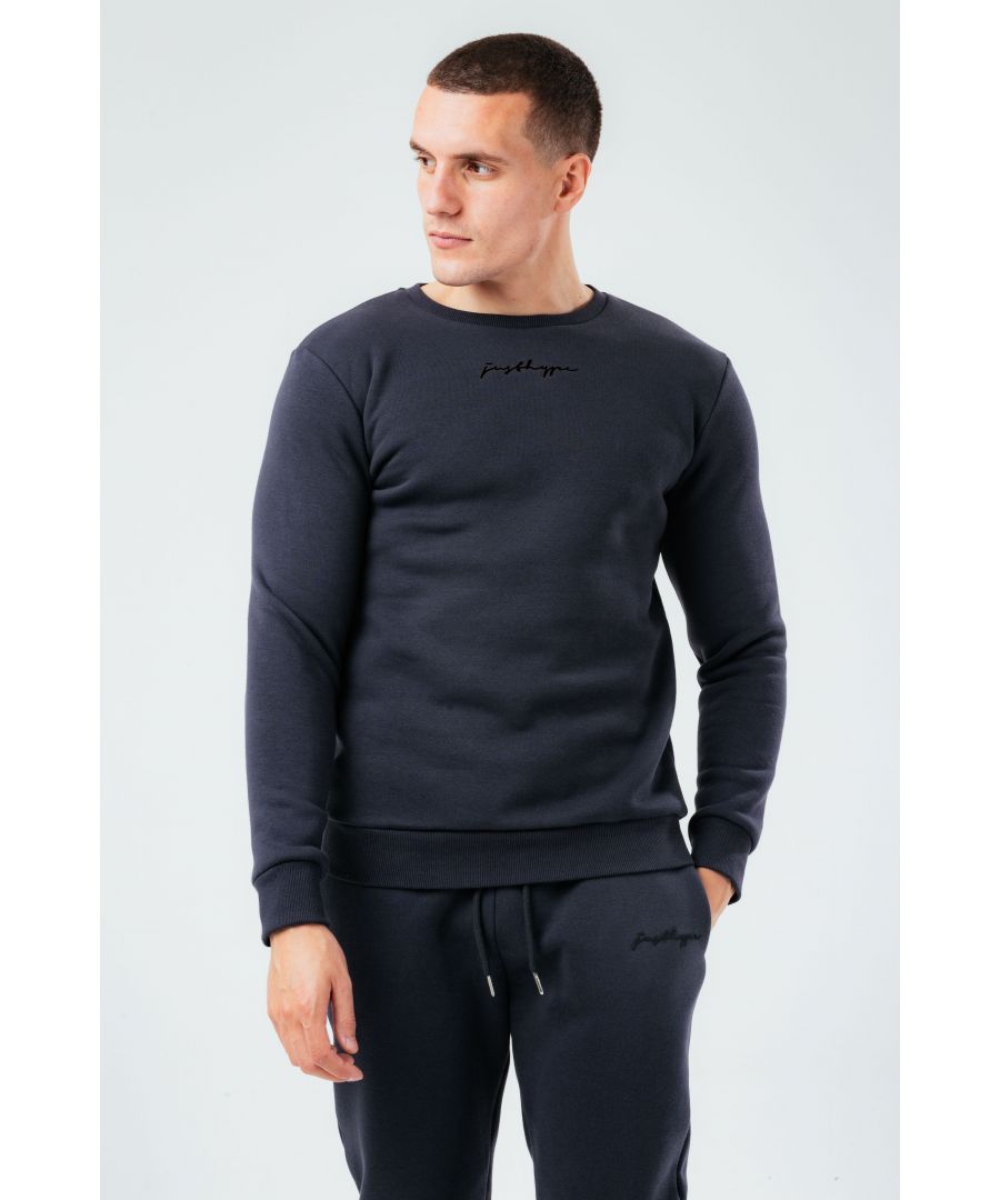 The HYPE. Men's Crew Neck Jumper is designed in our mens standard jumper shape. With a soft touch fabric base for supreme comfort. With a crew neckline, long sleeves, fitted cuffs and hem. The model wears a size M. If you like an oversized fit, go up a size, if you like a tight fit go down a size, for a standard fit, select your usual size. Machine washable.