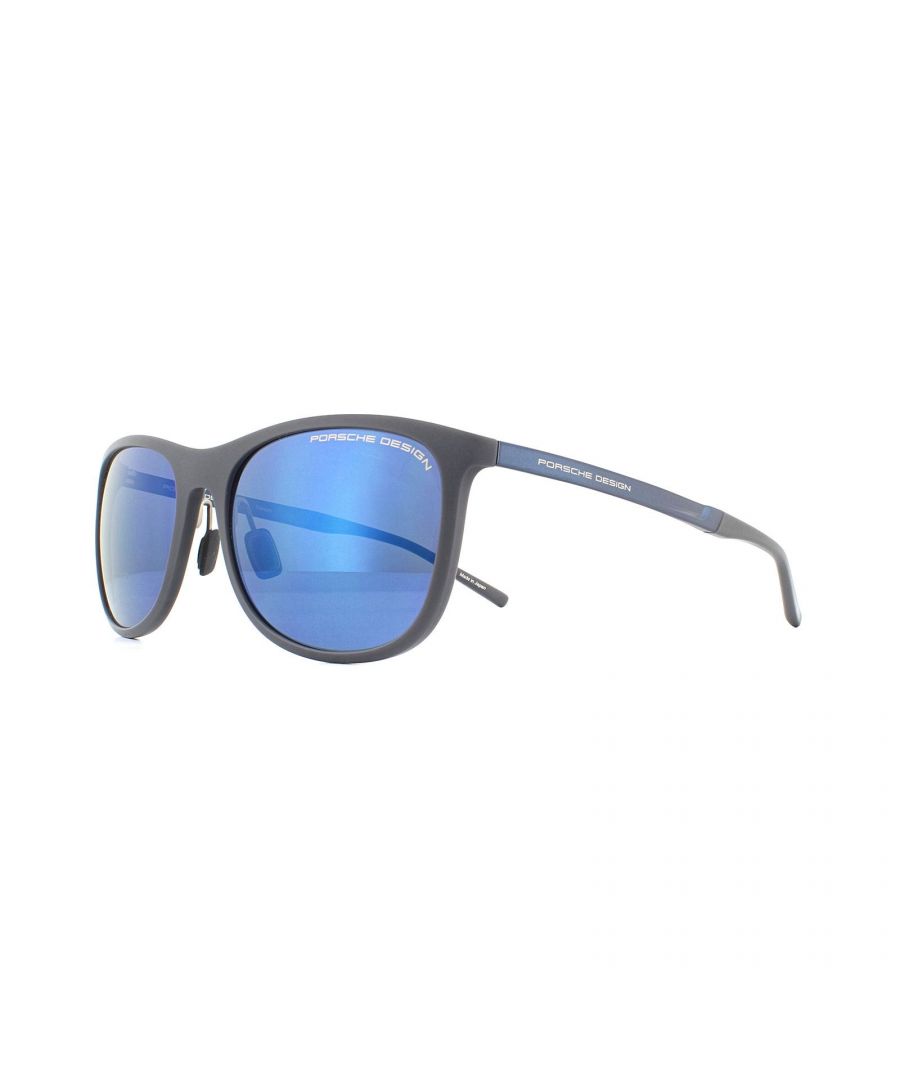 porsche design mens sunglasses p8672 b matte grey blue mirror - one size