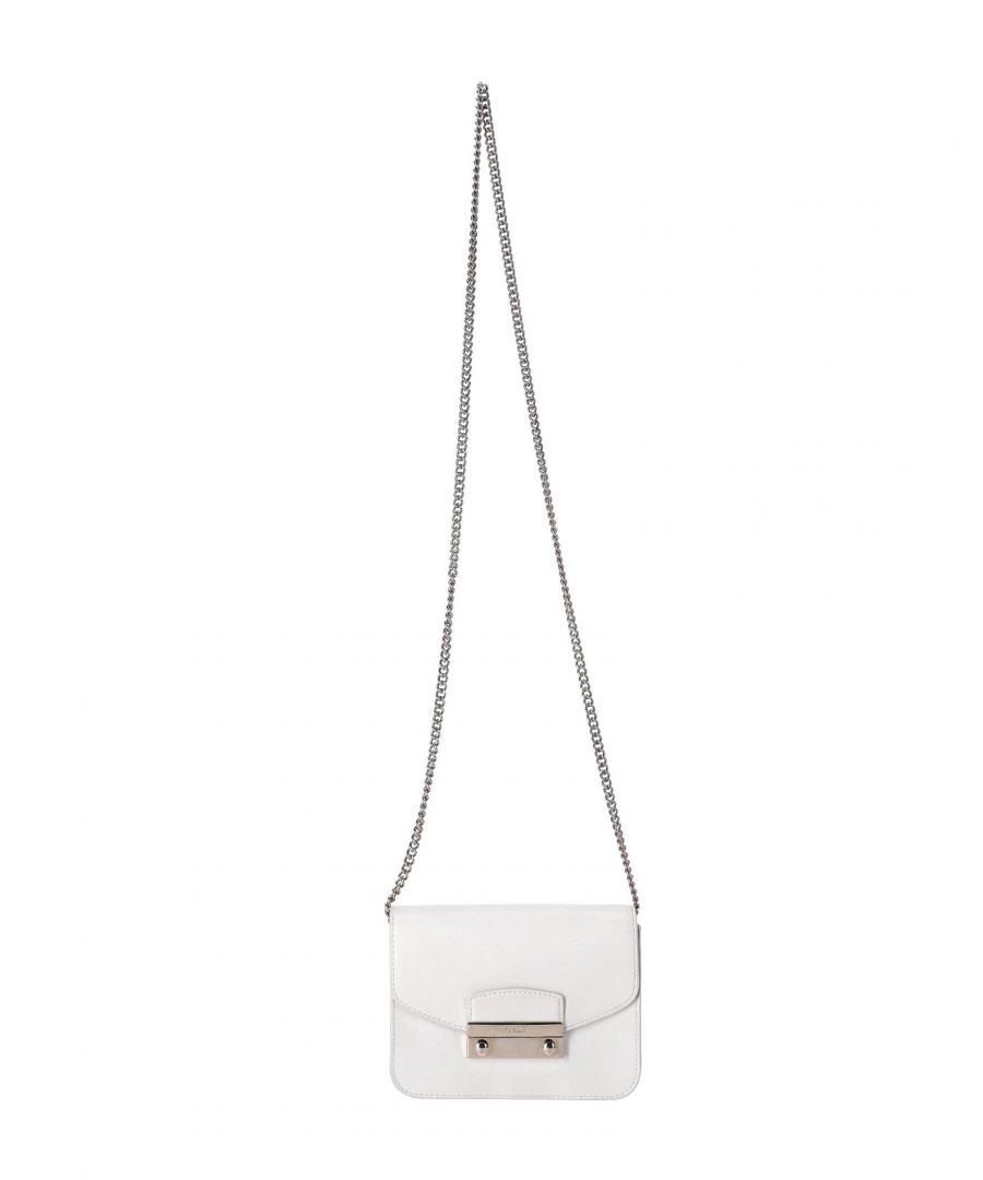 furla pre-owned womens metropolis crossbody bag in white leather leather (archived) - one size