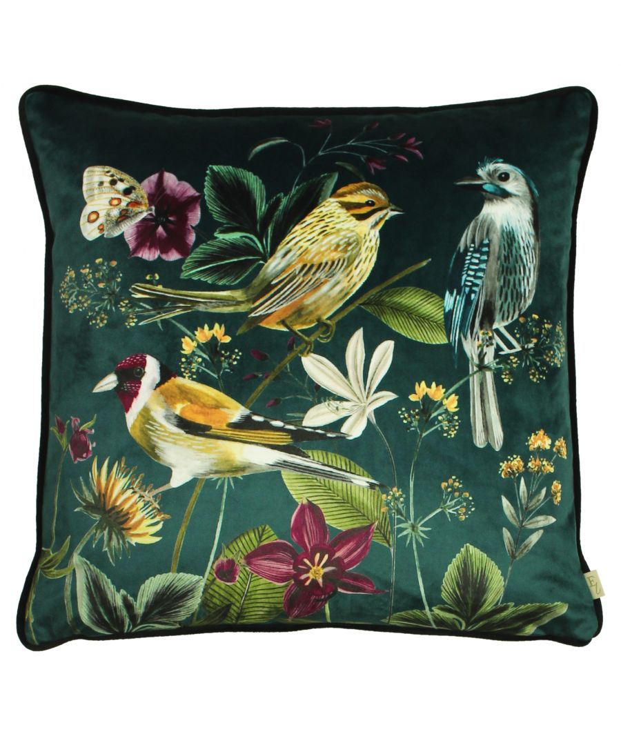 Add character and charm to your interior with this quaint design of three English garden birds. With a soft velvet reverse, this cushion will sit effortlessly within many decorative styles.