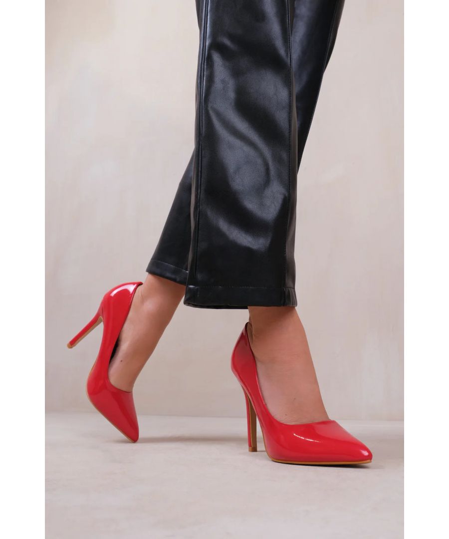 Wheres That From Wheres Womens Fiji Wide Fit High Heel Stiletto Pumps - Red - Size 6 Wide Fit (UK Shoe) - Secret Sales