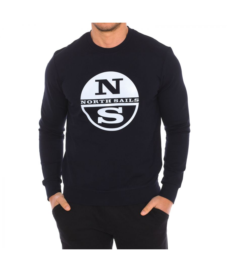 North Sails Mens Long-sleeved crew-neck sweatshirt 9024130 men - Blue - Size Medium