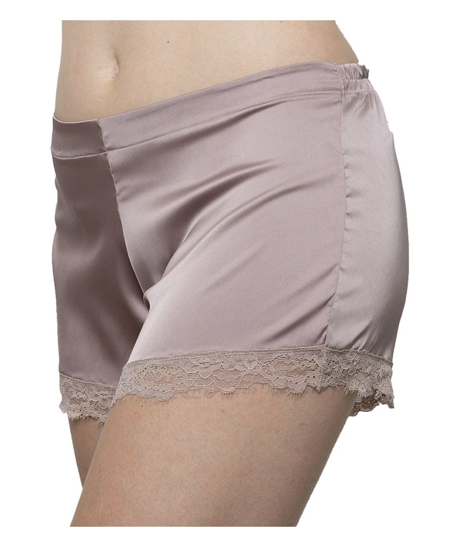 These Ysabel Mora Soft Satin shorts come with a floral lace detail, they are perfect for nightwear and lounging. They have an elastic waistband for a comfortable fit. They come in 2 colours, with matching camisoles available.