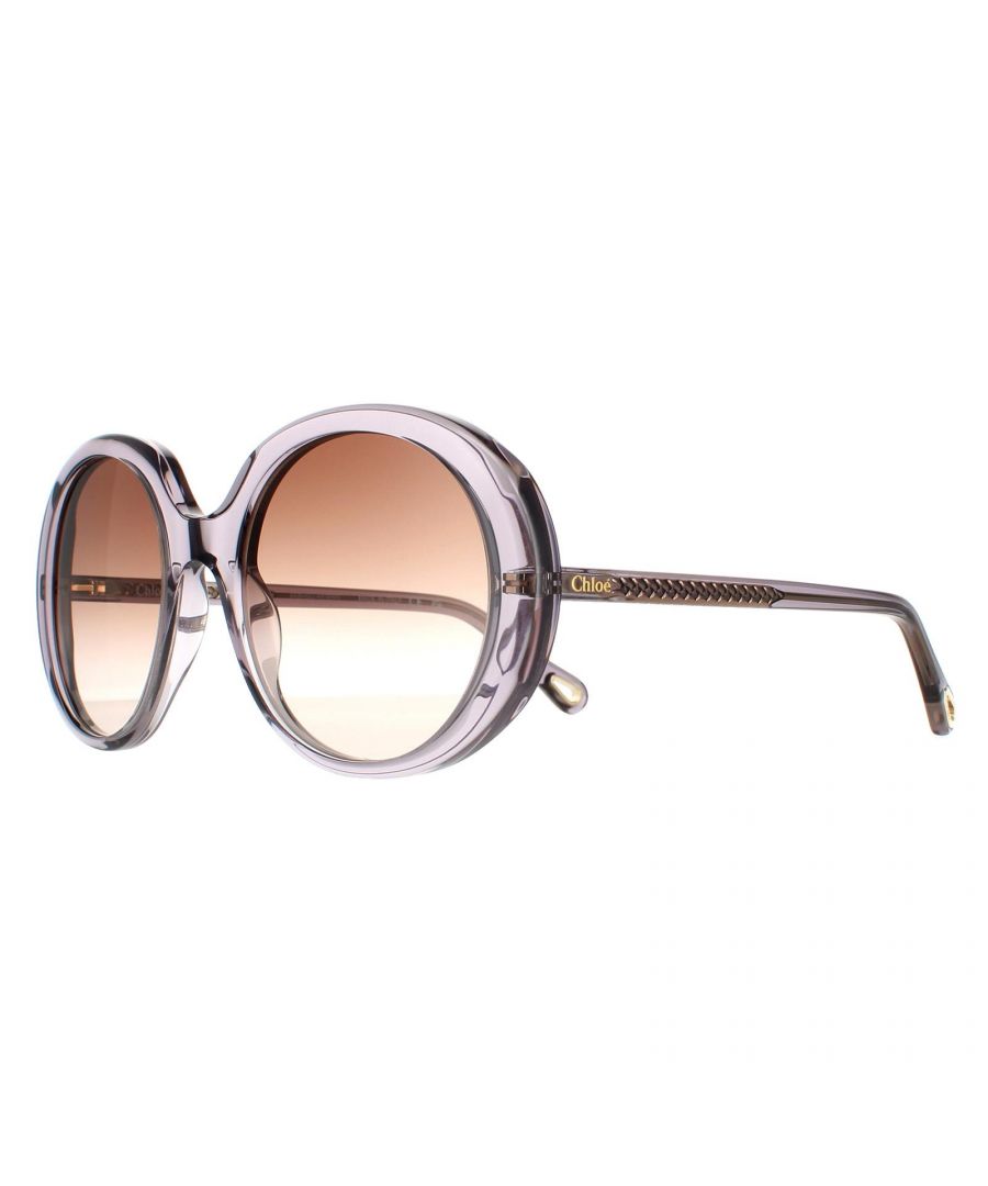 Chloé Chloe Oval Womens Transparent Grey Brown Gradient CH0007S - One Size