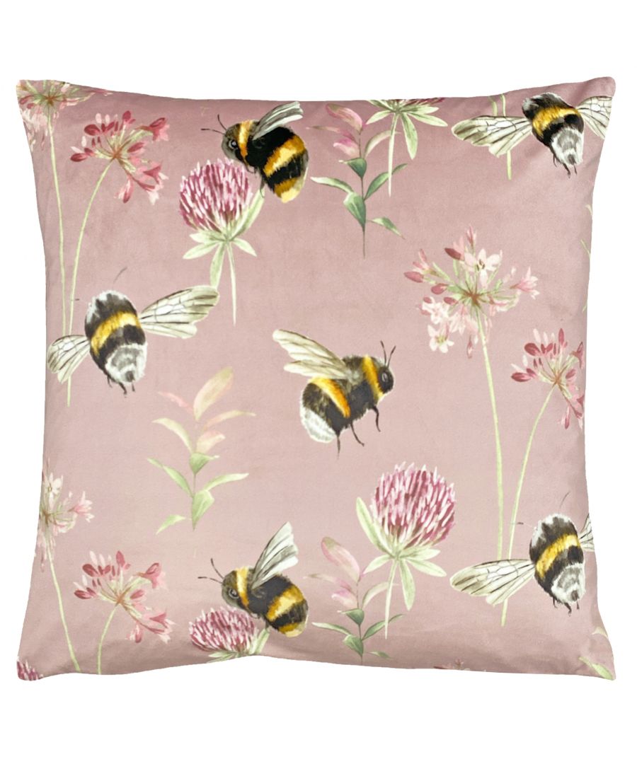 Bring a touch of the outdoors into your home with the Country Bee Garden cushion. The sweet hand-painted design, features bumble bees in flight surrounded by pretty florals. Finished on luxurious soft velvet, in two bright colourways.