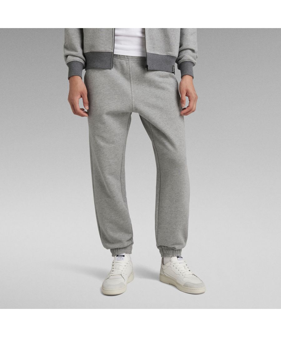 G Star Raw Mens G-Star RAW Unisex Essential Loose Tapered Sweat Pants - Grey Cotton - Size Small
