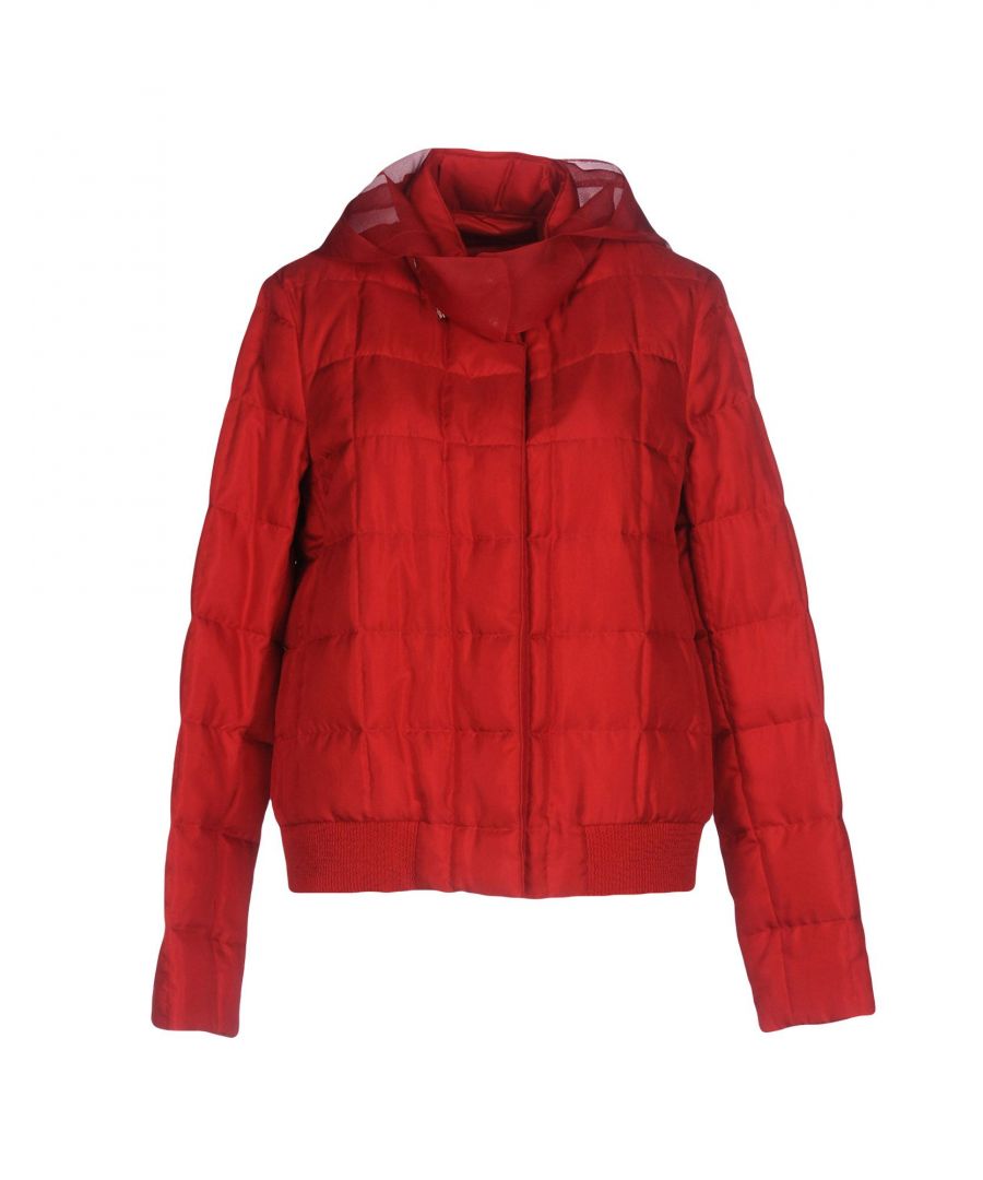 Image for Moncler Gamme Rouge Womens Red Silk Padded Bomber Jacket