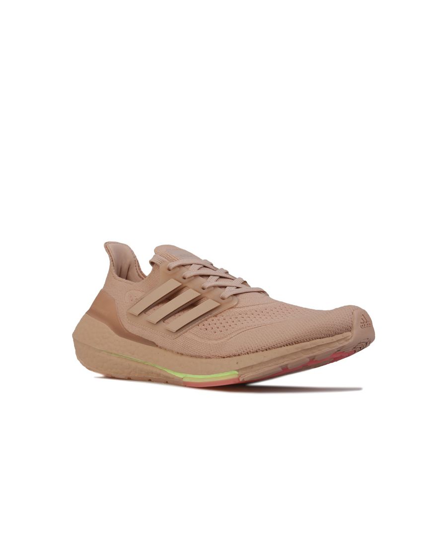 adidas Womenss Ultraboost 21 Running Shoes in Nude Textile - Size UK 4