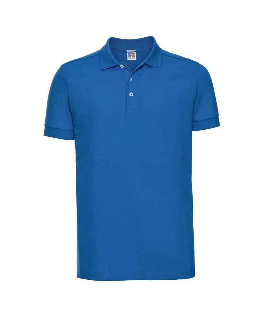 Russell Athletic Mens Stretch Polo Shirt (Azure Blue) - Size 2XL - Secret Sales