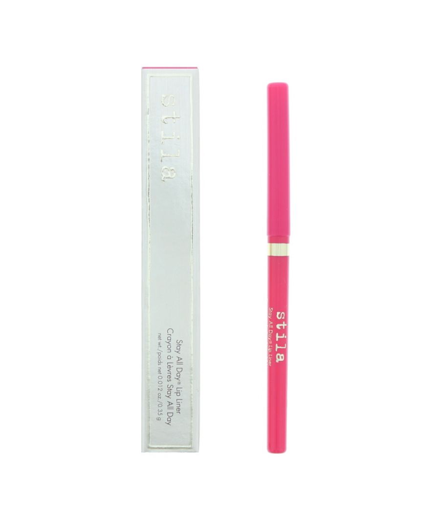 Perfect your pout with Stilas Stay All Day Lip Liner a precision lip pencil to shape line and define. Enriched with antioxidant Vitamin C and E the creamy waterproof formula glides on effortlessly to nourish and protect lips whilst delivering richpigmented longwearing color with a semimatte finish. Prevents feathering and fading of your favorite Stila Stay All Day lipstick.