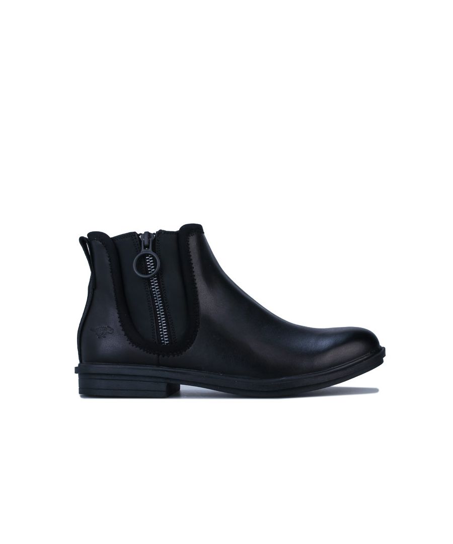 Womens Rocket Dog Blume Greya Rancho Ankle Boots in black.<BR><BR>- Smooth synthetic leather upper.<BR>- Round toe.<BR>- Statement outer zip fastening with O-ring zip pull.<BR>- Stretch fabric binding around collar and zip.<BR>- Webbing heel panel and pull-on loop. <BR>- Comfortable textile lining.<BR>- Low heel.<BR>- Rubber sole.<BR>- Debossed Rocket Dog logo to side.<BR>- Heel height 0.5in (1.25cm) approximately.<BR>- Boot height 4.5in (11.5cm) approximately.<BR>- Synthetic and textile upper  Textile lining  Synthetic sole.     <BR>- Ref: GREYARO<BR><BR>Measurements are intended for guidance only.