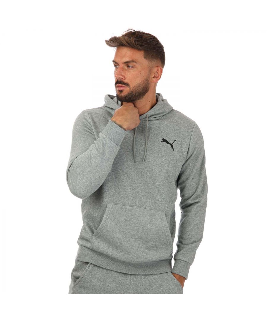 Puma Essentials hoodie met klein logo voor heren, grijs