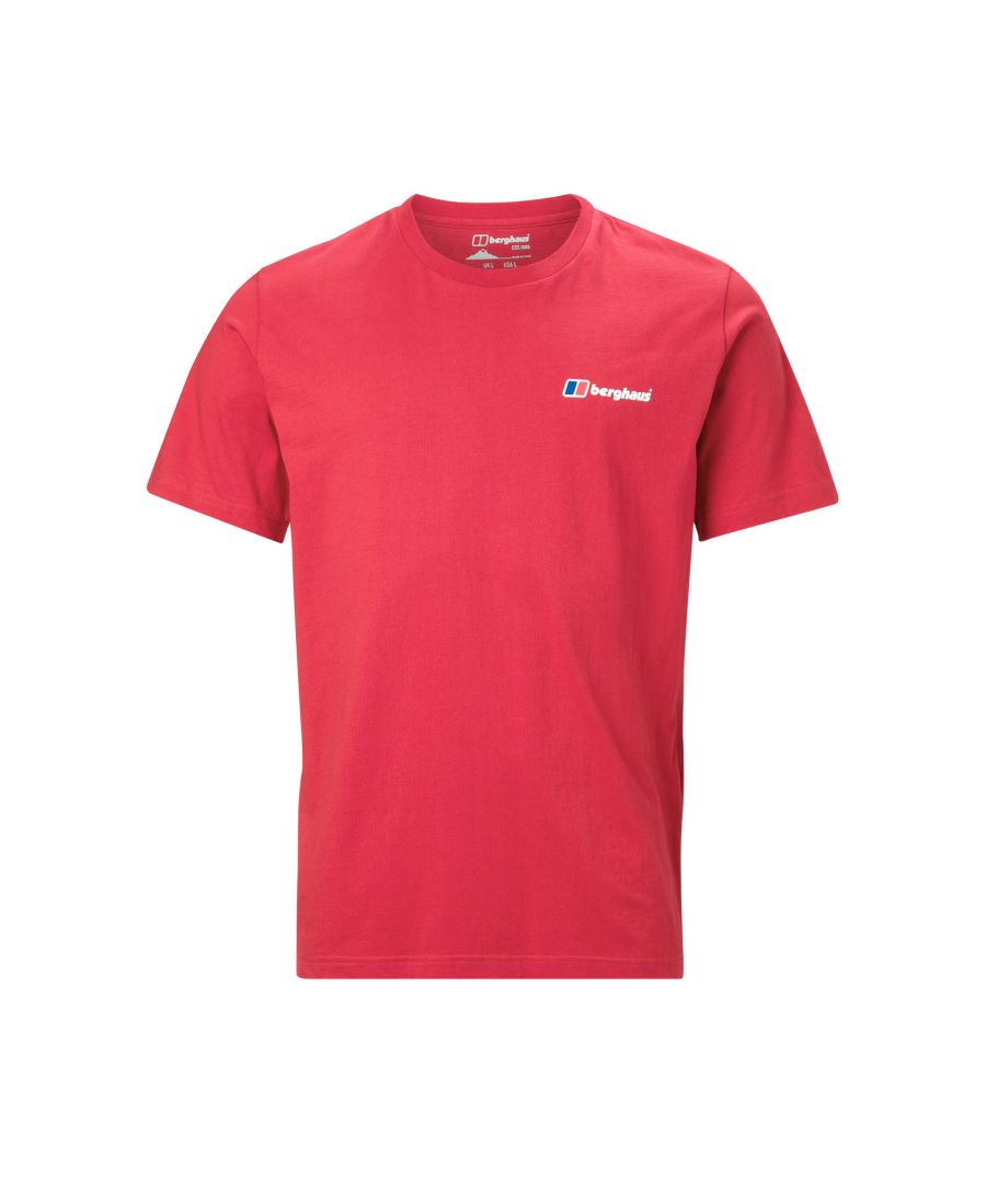 The Berghaus Front and Back Logo Mens Short Sleeve T-Shirt is classic style for Casual lovers.  Made with a classic crew neckline with short sleeves for movement.  Soft cotton fabric for allday comfort.  Finished off with a Berghaus logo to front chest and centre back.