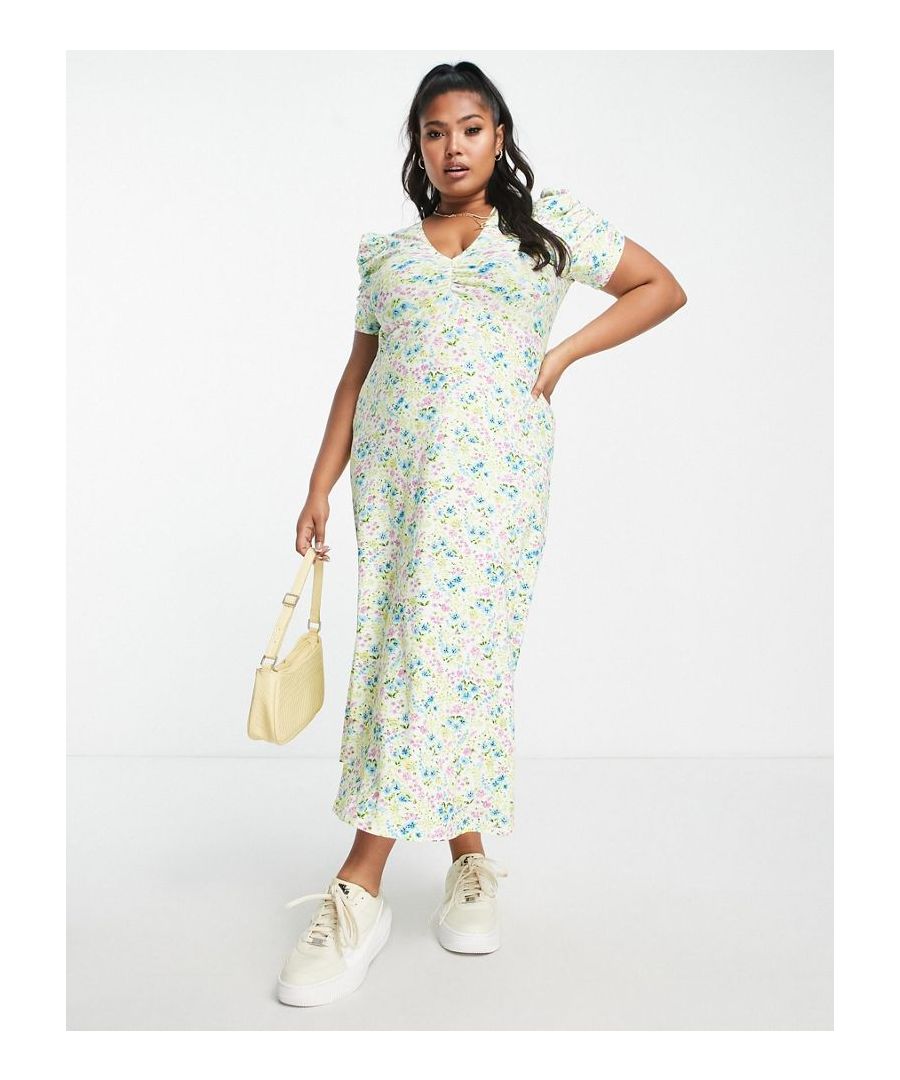 Dresses by ASOS DESIGN Add-to-bag material V-neck Short sleeves Tie detail to front Regular fit Sold by Asos