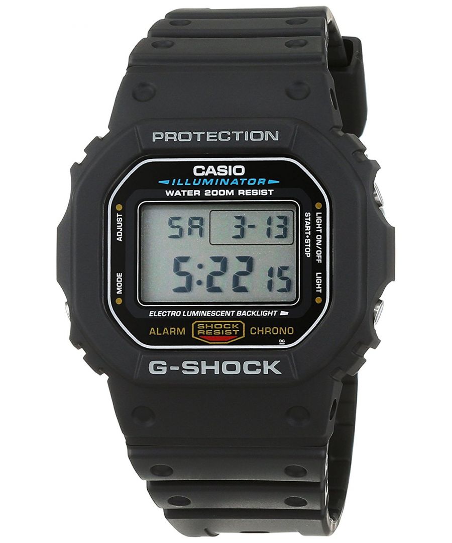 This Casio G-shock Digital Watch for Men is the perfect timepiece to wear or to gift. It's Black  Rectangular case combined with the comfortable Black Plastic will ensure you enjoy this stunning timepiece without any compromise. Operated by a high quality Quartz movement and water resistant to 20 bars, your watch will keep ticking. This is a perfect sporty and business causal watch for you, it's a great gift for family or friends -The watch has a calendar function: Day-Date-Month, Stopwatch, Countdown, Alarm, Light High quality 21 cm length and 19 mm width Black Plastic strap with a Buckle Case diameter: 35x43 mm,case thickness: 12 mm, case colour: Black and dial colour: Black