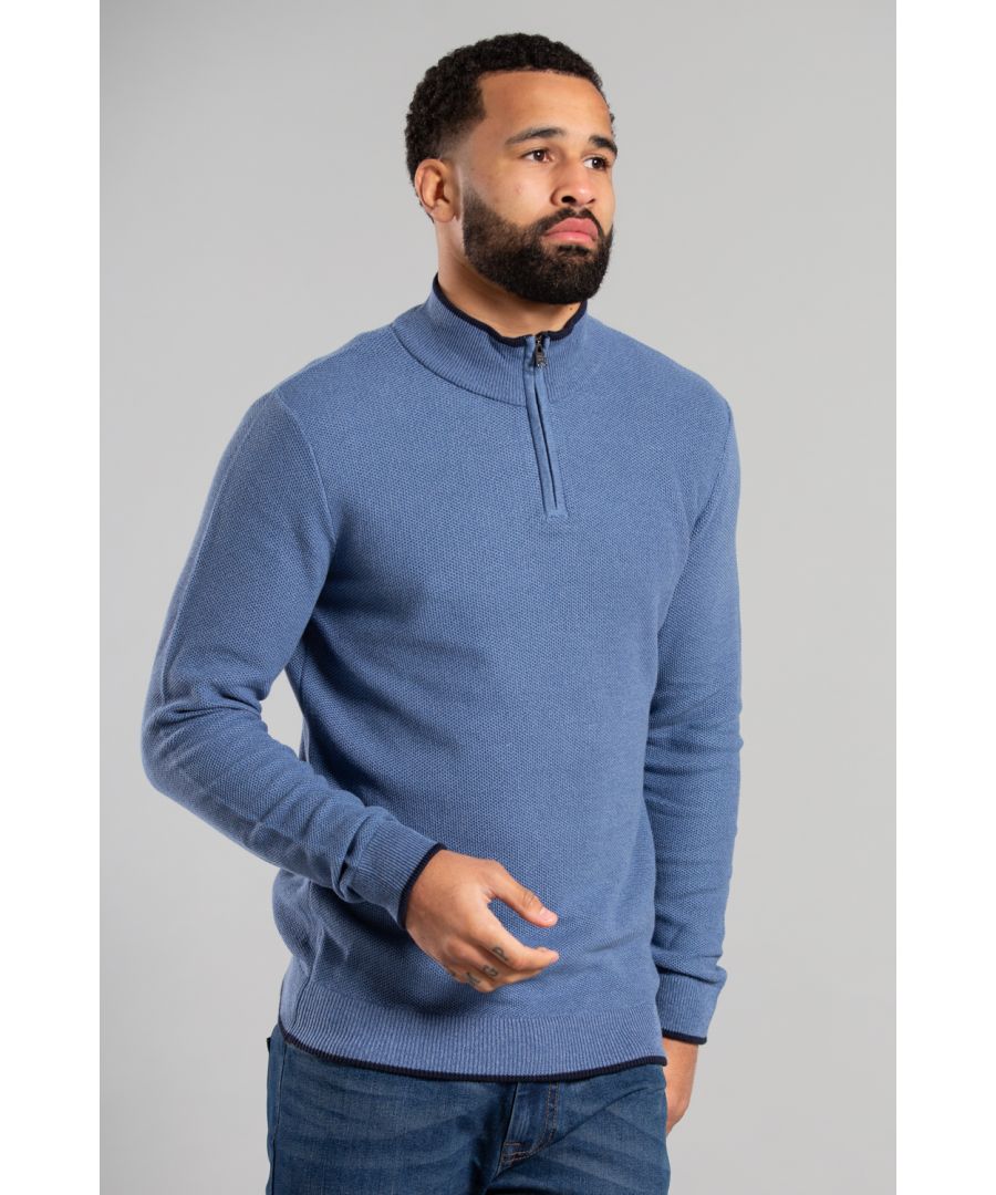 Stay stylish and comfortable in this Kensington Eastside 1/4 zip, honeycomb knit jumper. Made from 100% cotton, this jumper is the perfect addition to your wardrobe. Featuring a classic design and high-quality construction, it's the perfect choice for any casual occasion. Machine washable for easy care.