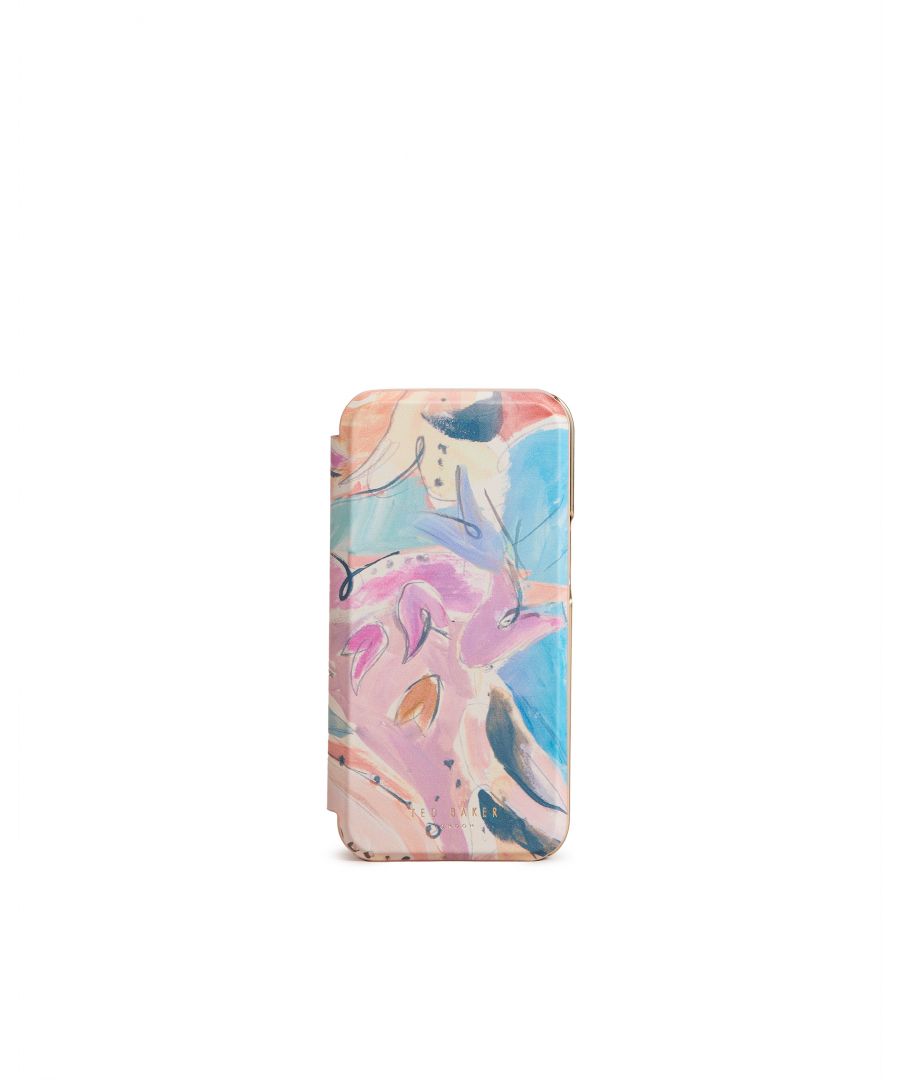 Ted Baker Sardiss Art Print Iphone 14 Pro Max Mirror Case, Light Pink – One Size