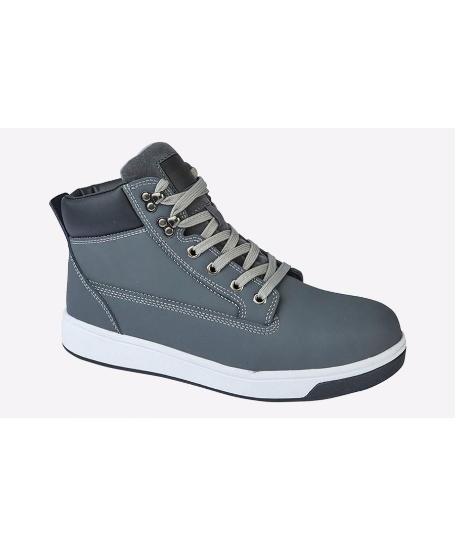 Grafters Mens Longwood Safety Trainer Boot - Grey - Size UK 5