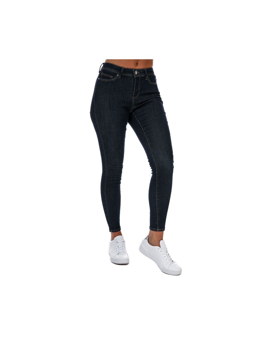 only womenss wauw life skinny jeans in dark blue cotton - size 6 regular