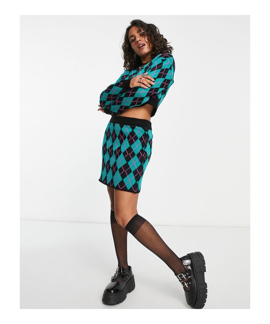Jumpers & Cardigans by ASOS Petite Part of a co-ord set Skirt sold separately Argyle design Crew neck Cropped length Regular fit Sold by Asos