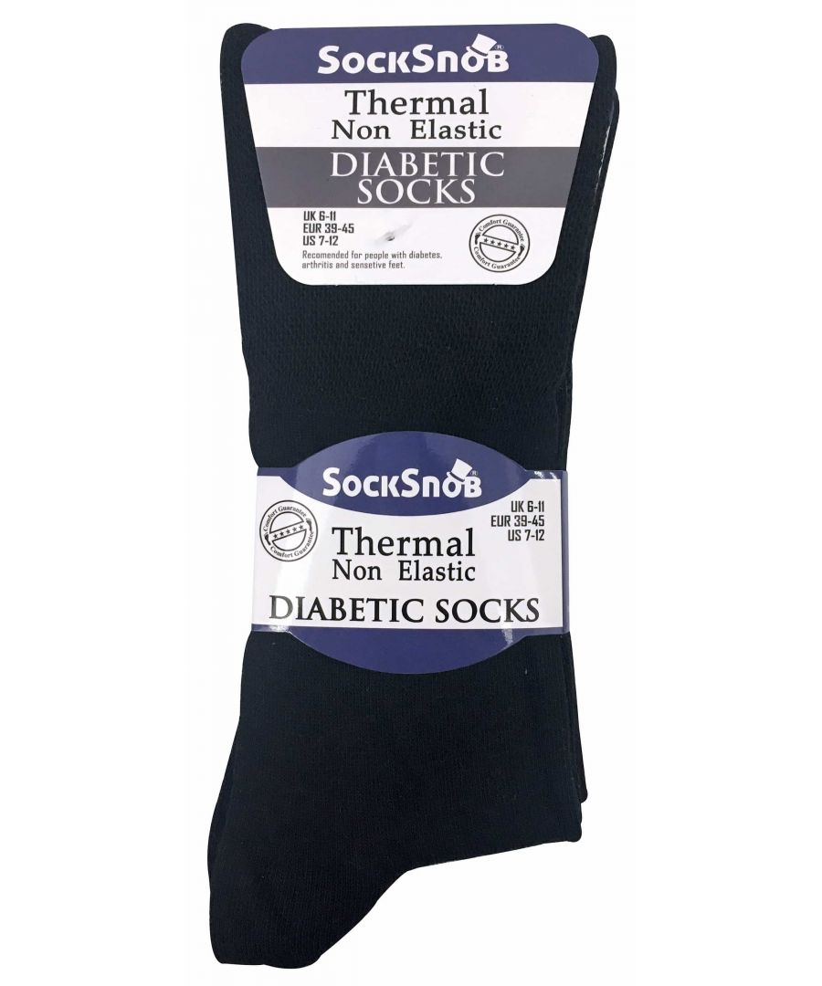 Sock Snob 3 Pack Mens Non Elastic Thermal Diabetic Socks - Image 2