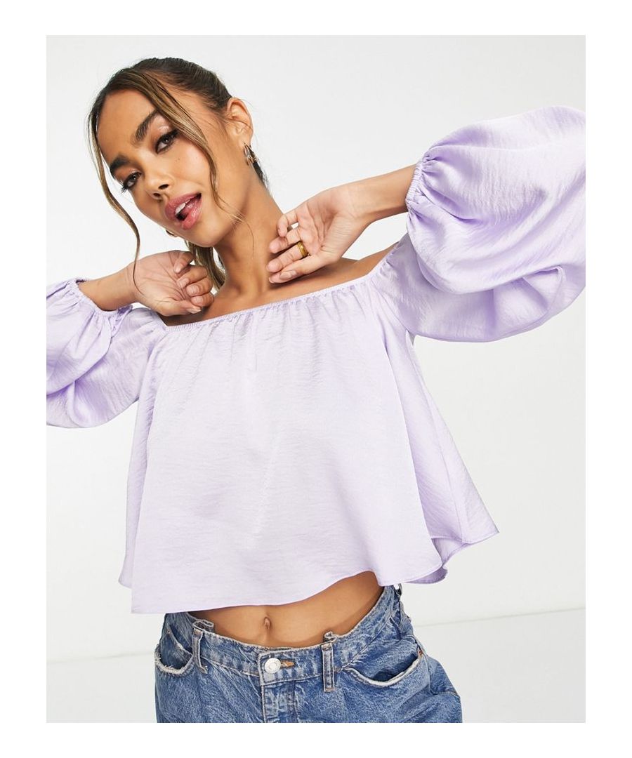 Top by ASOS DESIGN Summer, styled Off-shoulder style Volume sleeves Regular fit Sold by Asos