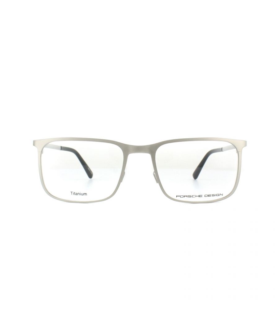 porsche design rectangular silver mens glasses frames metal - one size