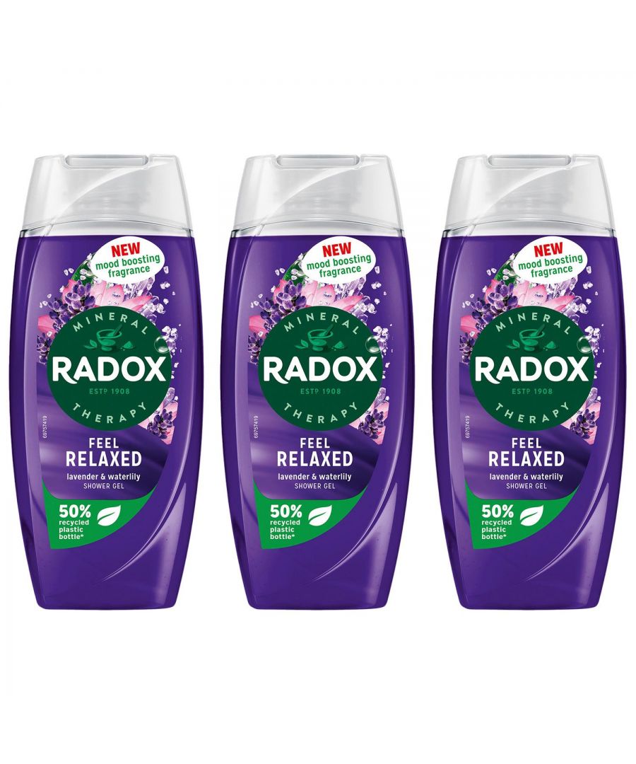 Feel refreshed with RADOX Mineral Therapy Feel Revived Shower Gel, which cleanses your skin and recharges your batteries with its mood-boosting fragrance. It goes beyond cleansing the body and awakens your senses with the reviving scent of mandarin and apricot to get you ready for anything. This invigorating skin cleanser features our unique blend of 4 minerals and 13 herbs, which activates with hot water to transform your shower into a mineral therapy ritual. Suitable for daily use, our body wash rinses off easily, leaving your skin feeling fresh and clean.\n\nRADOX Mineral Therapy Feel Revived Shower Gel provides a refreshing shower experience that revives your senses. Our energizing shower gel is made with a unique blend of minerals and herbs which activates with hot water to cleanse and refresh you. Awaken your body and stimulate your mind with RADOX Feel Revived Shower Gel, infused with a new mood-boosting fragrance of mandarin & apricot. Our body wash is suitable for daily use – simply squeeze it out, lather on the body, and indulge in an uplifting shower experience. This skin cleanser is pH neutral and suitable for all skin types.RADOX shower gels come in 50% recycled (excluding cap and label), 100% recyclable, and 100% refillable bottles.\n\nHow to use: Apply when showering or bathing. Apply to the skin all over your body and then wash off with hot water. Suitable for everyday use.\n\nSafety Warning: Shower Gel & Body and Face Wash & Body Scrubs Avoid contact with eyes. If contact occurs, rinse thoroughly with water.\n\nBox Contain: 3x Radox Mineral Therapy Shower Gel Feel Revived, 225ml