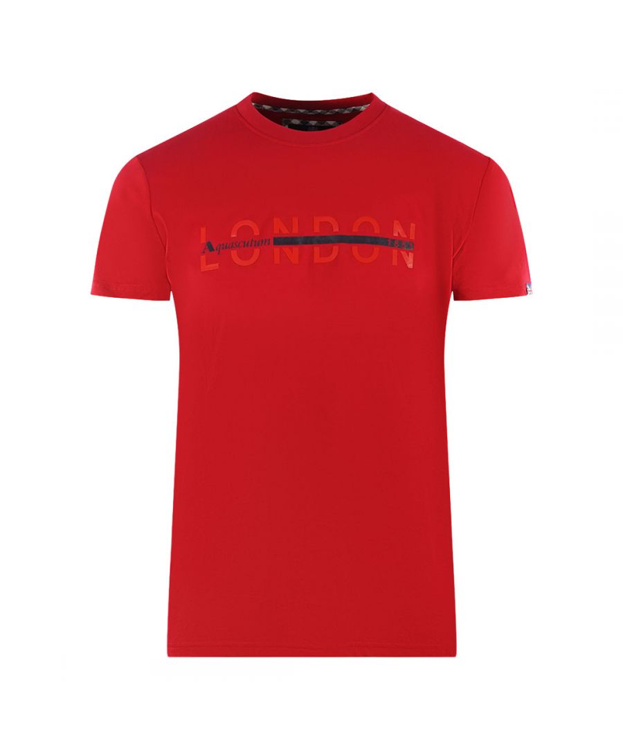 Aquascutum London 1851 Split Logo Red T-Shirt