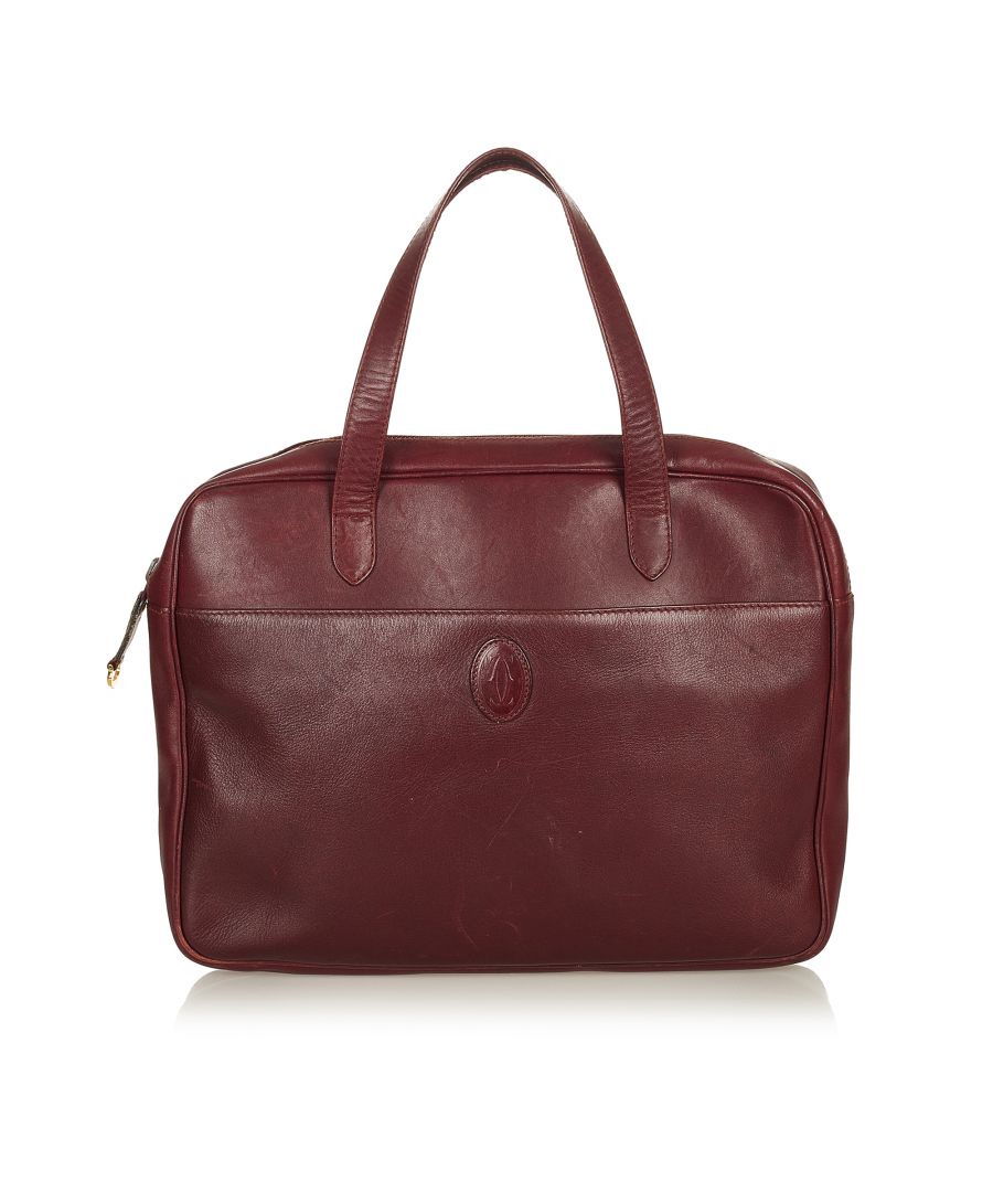 Image for Vintage Cartier Must De Cartier Leather Business Bag Red