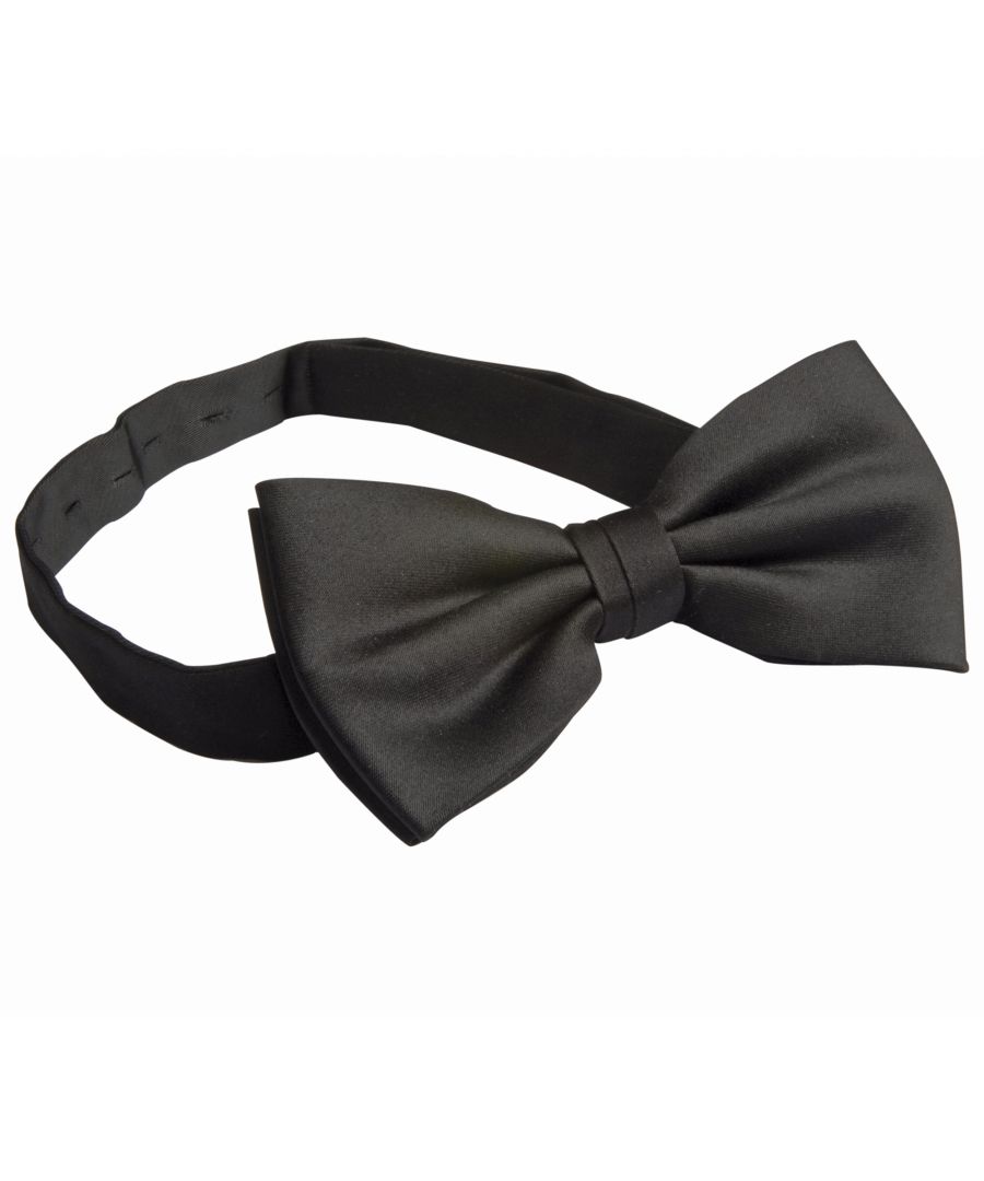  Premier Tie - Unisex Plain Bow Tie (Pack of 2) (One Size) (Black)