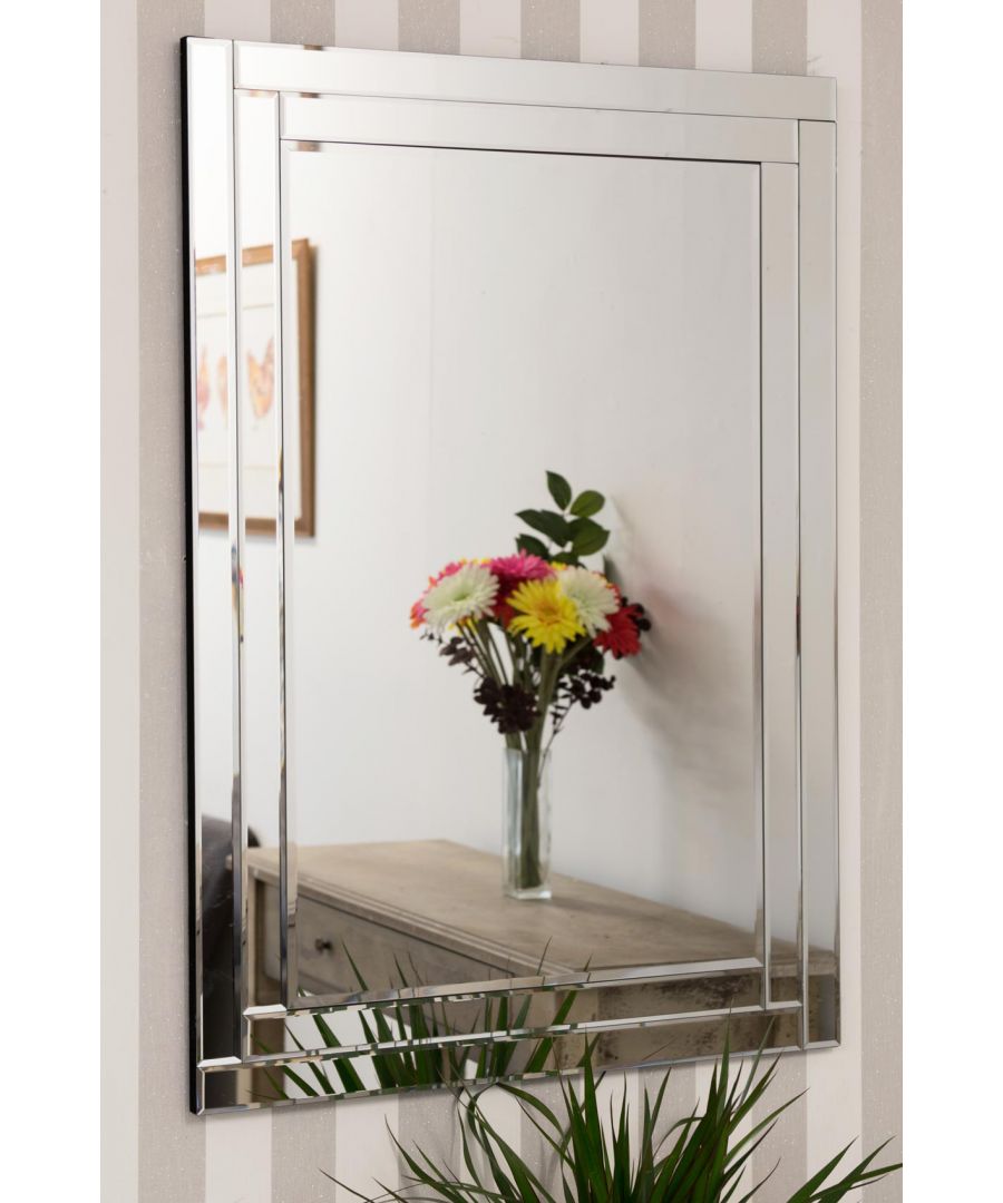 Image for Luxford All Glass Bevelled Wall Venetian Modern Mirror 100 x 70 cm