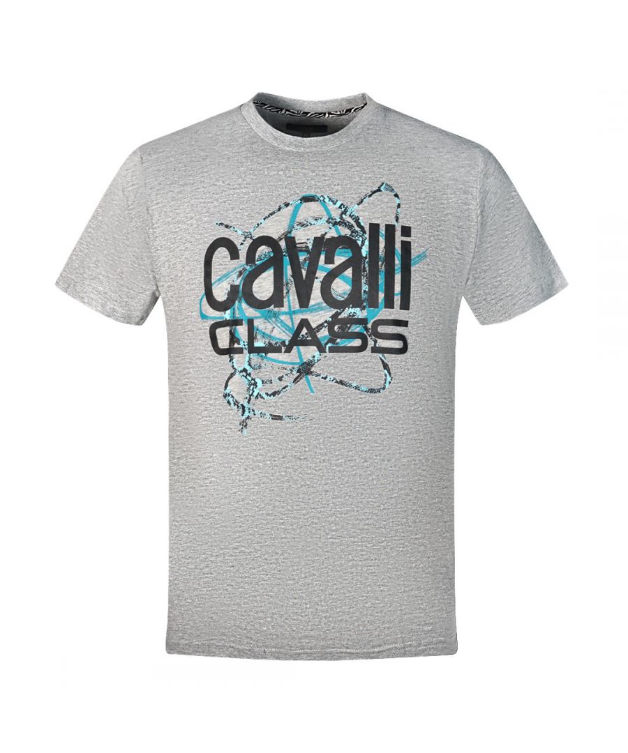 Cavalli Class Snake Skin Scribble Grey T-Shirt